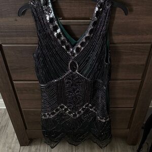 Elegant Black Beaded Party dress